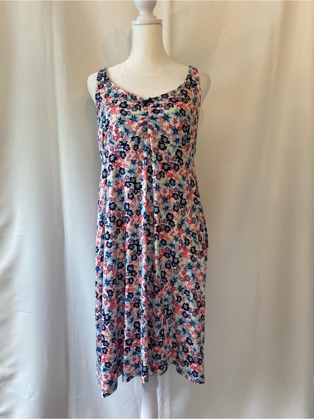 La Vie En Rose Floral Strappy Soft Knit Nightie LG Pajamas Sexy Sleepwear